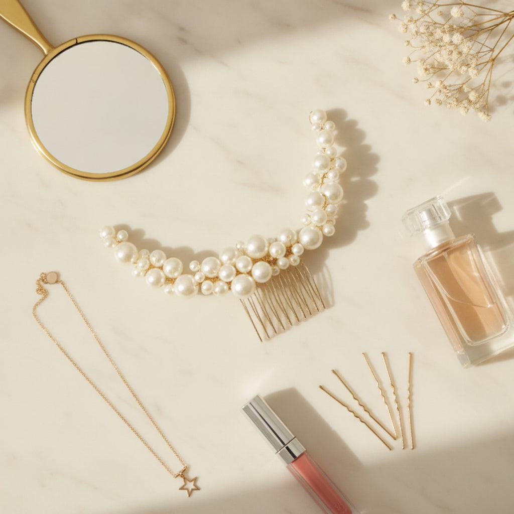 Pearl Cluster Hair Comb Cream Pearl