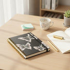 Mystical Butterfly Spiral Notebook - Mystical Black