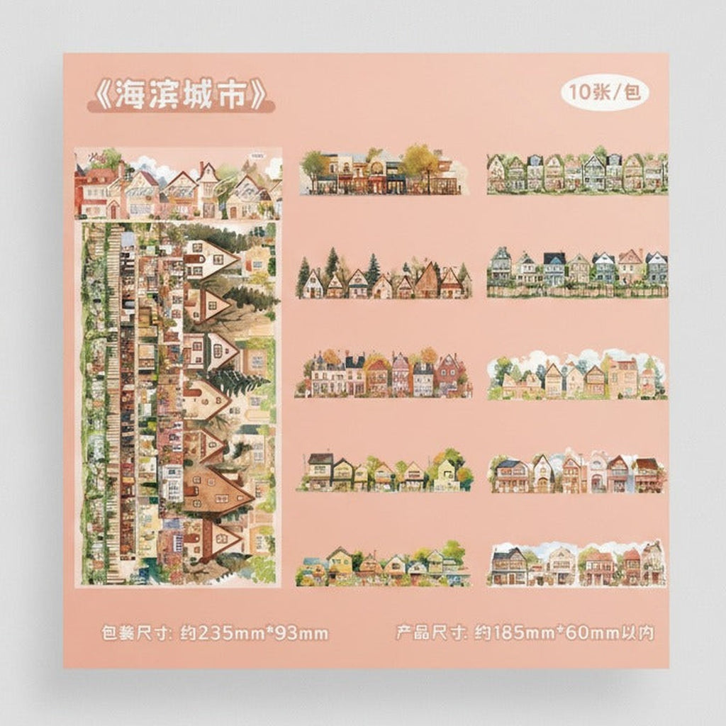 Landscape Washi Tape Set - Seaside City