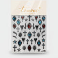 Gothic Cross And Gemstone Nail Art Stickers – Korean nail care (view 1)
