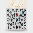 Gothic Cross And Gemstone Nail Art Stickers – Korean nail care (view 1)