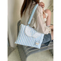 Striped Shirt Laptop Sleeve Lace MacBook iPad Case - Blue
