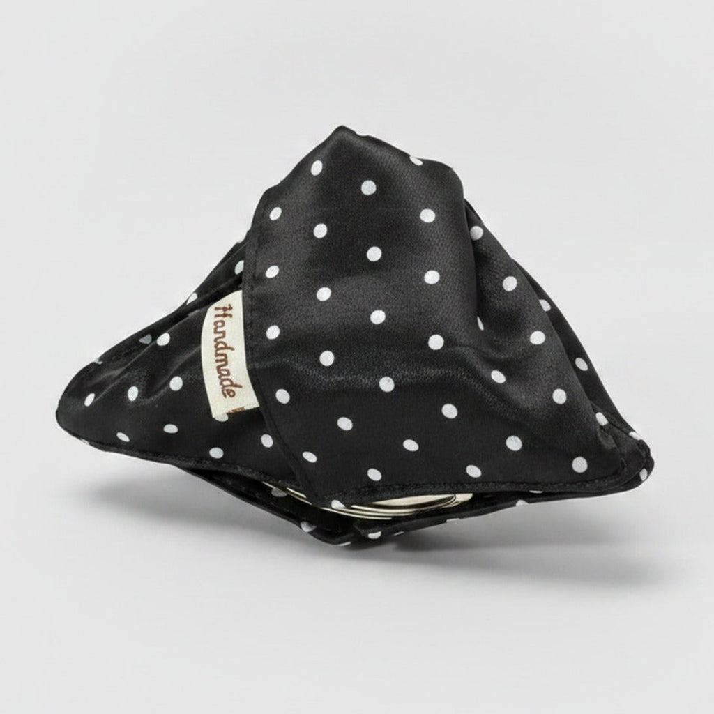 Black Polka Dot Velvet Hair Claw Clip – hair accessories (view 1)