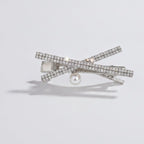 Pearl and Rhinestone Bow Hair Clip – hair accessories (view 1)