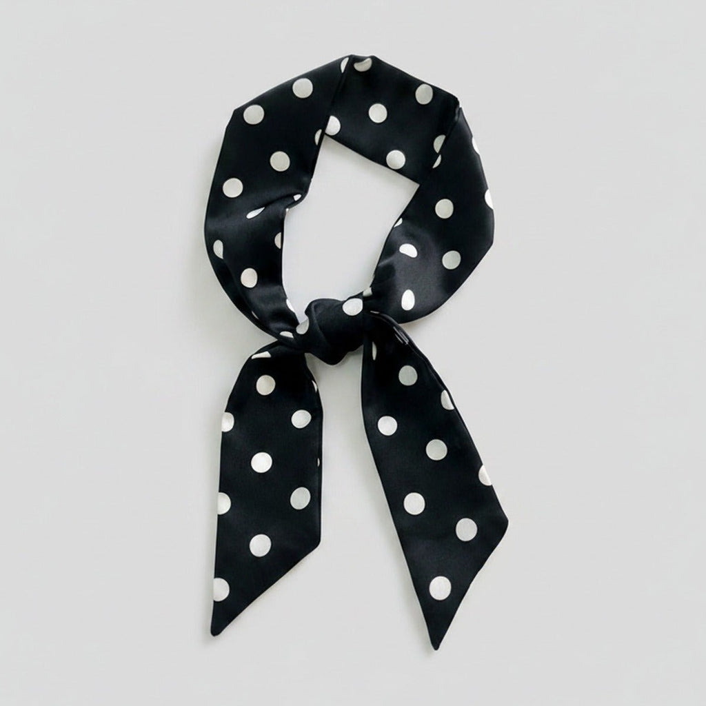 Black And White Polka Dot Bow Scarf – scarves & belts (view 1)