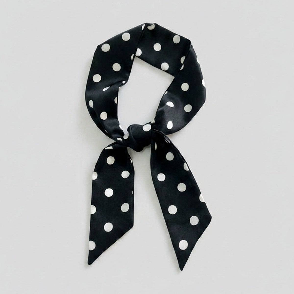 Black And White Polka Dot Bow Scarf – scarves & belts (view 1)