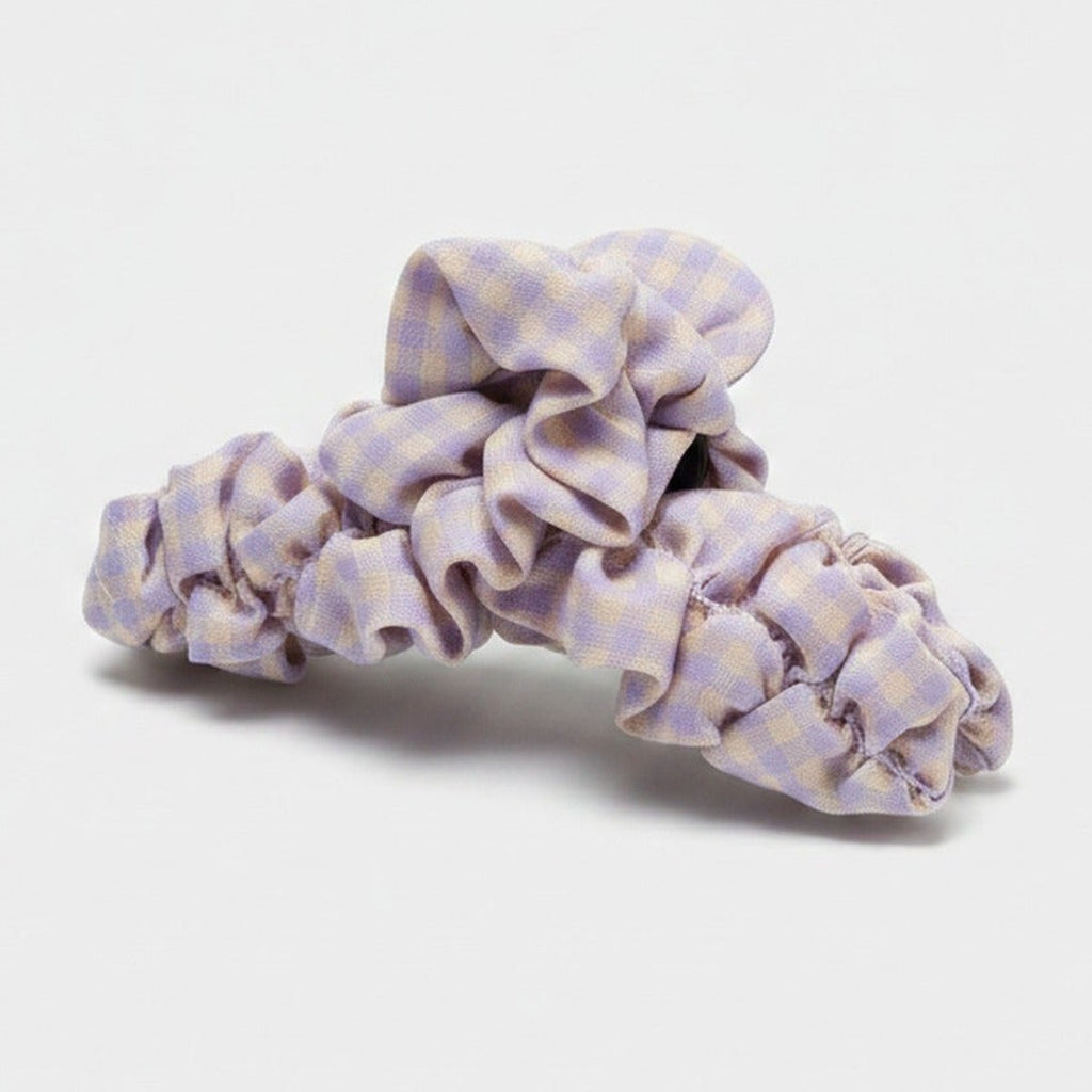 Lavender Ruched Fabric Hair Claw Clip – hair accessories (view 1)