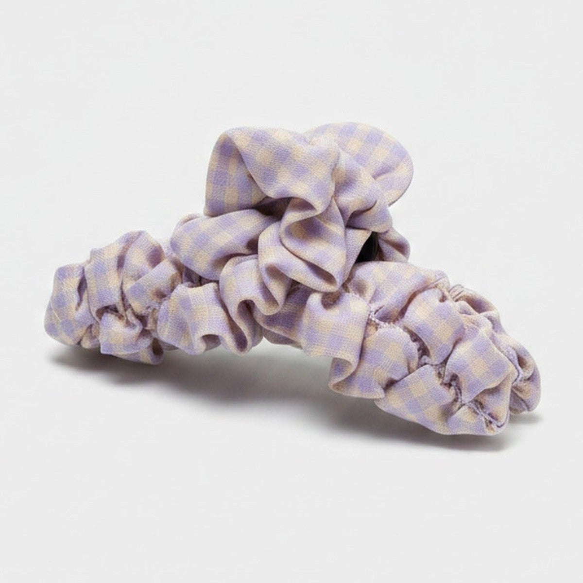 Lavender Ruched Fabric Hair Claw Clip – hair accessories (view 1)