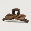 Leather Bow Hair Claw Clip - Brown Leather Butterfly Hair Clip – hair accessories (view 1)