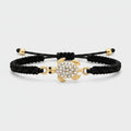 Black Macramé Sea Turtle Rhinestone Charm Bracelet – jewelry (view 1)