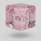 Pink Snowflake Glitter Resin Cube Die – novelty & toys (view 1)