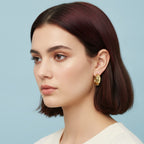 Layered Snake Chain Hoop Earrings - Gold