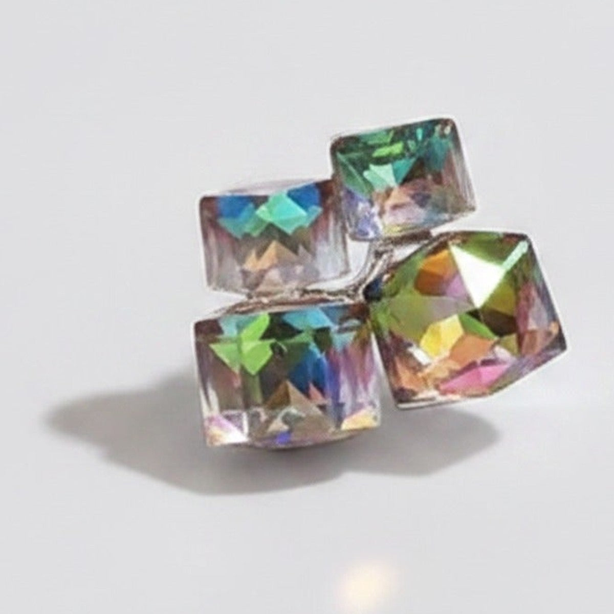 Multicolor Square Crystal Stud Earrings – jewelry (view 1)