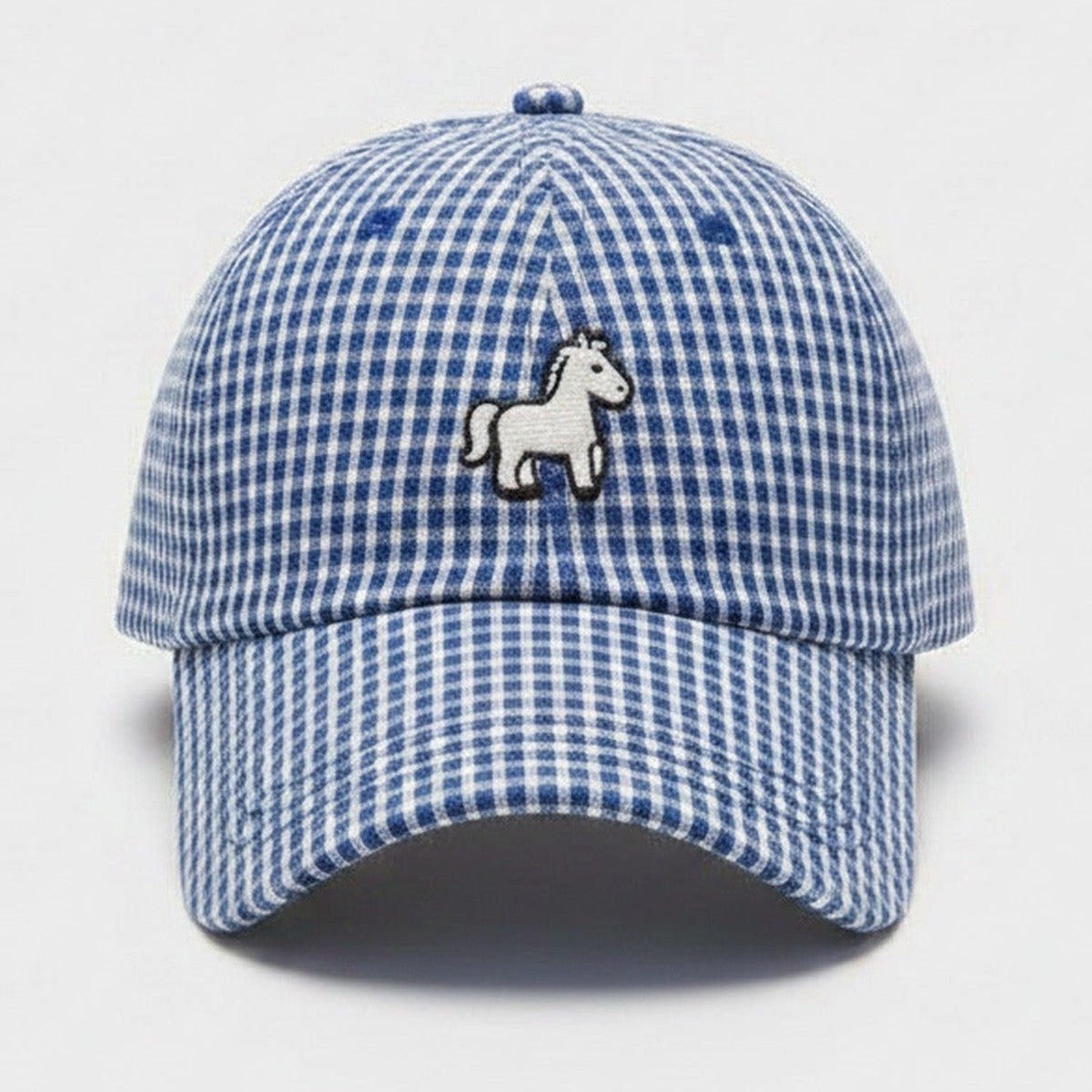 Cap With Horse Emblem - Blue – apparel accessories (view 1)