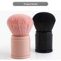 Large powder brush with soft bristles and mushroom head - Black