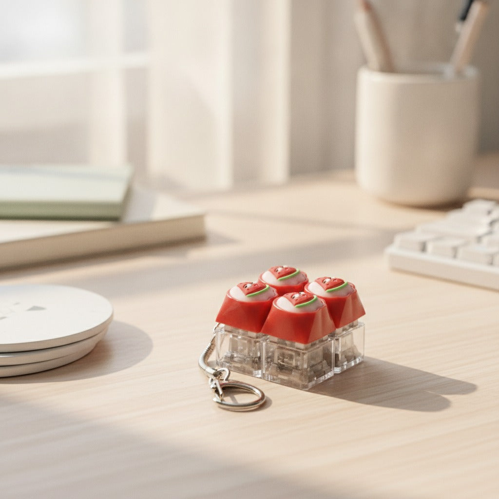 Watermelon Keycap Keychain - Square