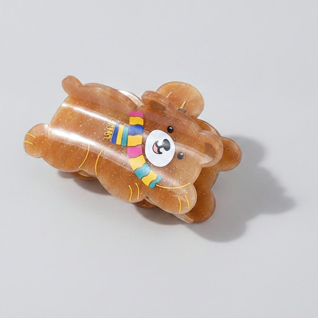 Brown Bear Scarf Hair Claw Clip – hair accessories (view 1)