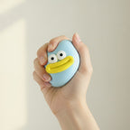 Duck Face Rubber Ball - Blue - squeeze in hand