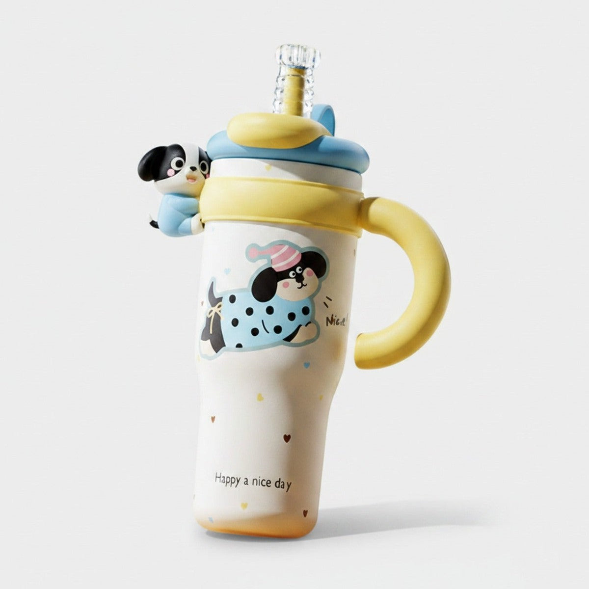 Cute Puppy Ombre Tumbler With Charm Topper – novelty & toys (view 1)