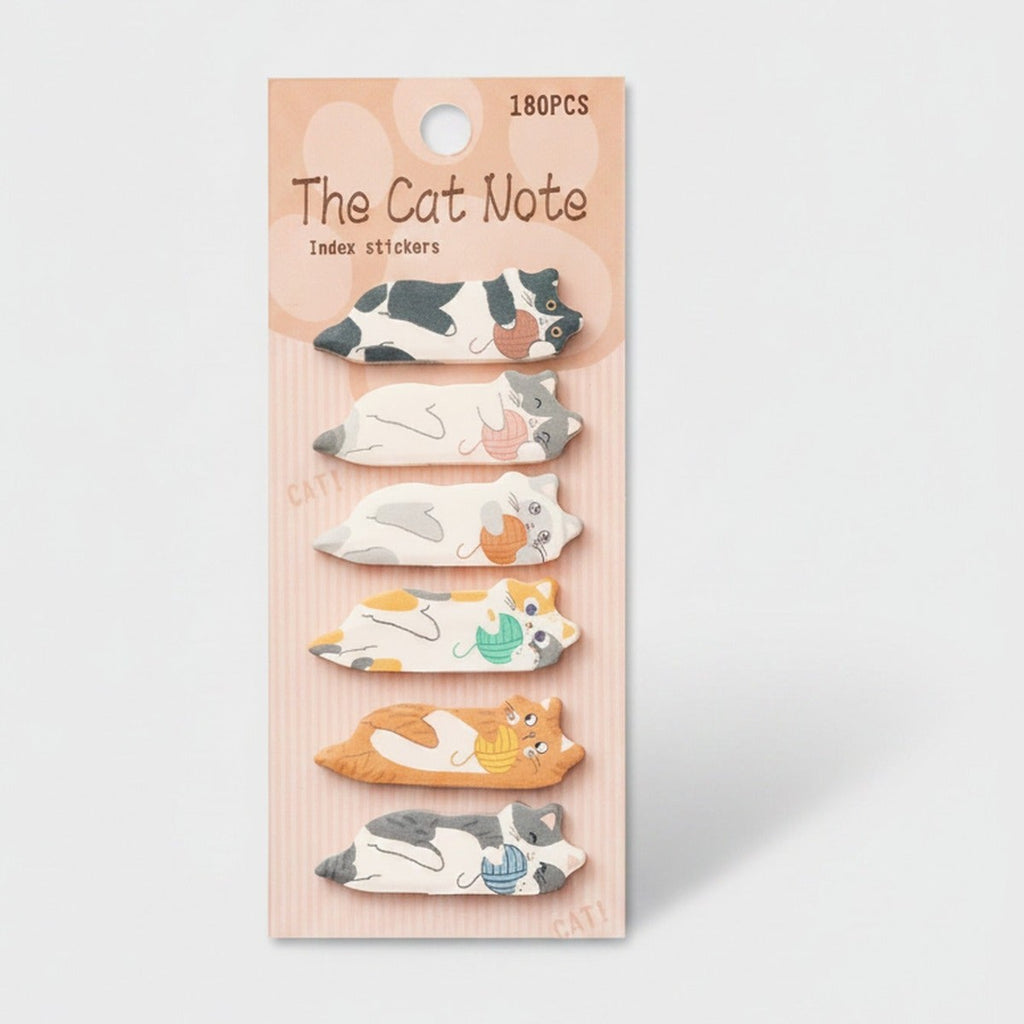 Cat-Shaped Index Stickers Sticky Notes Set – stationery (view 1)