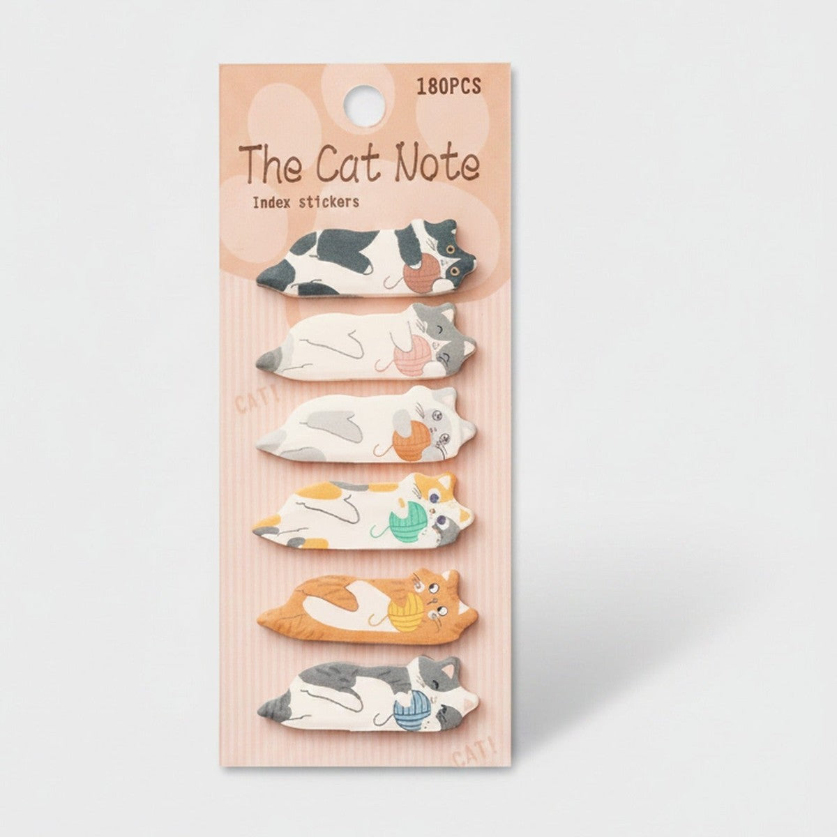 Cat-Shaped Index Stickers Sticky Notes Set – stationery (view 1)