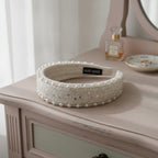 Pearl Embellished Padded Headband - Beige