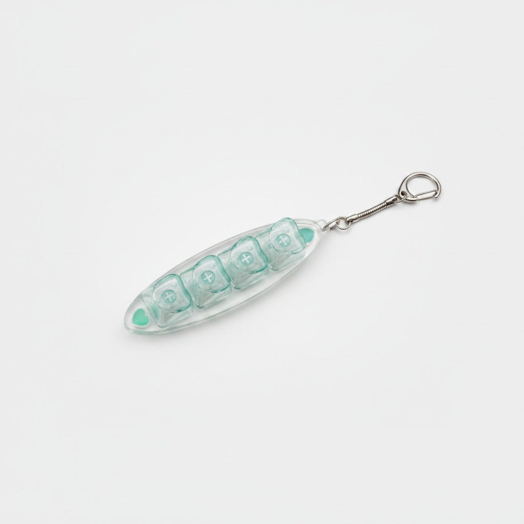 Heart Keycap Light-Up Keychain - Mint