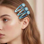 Sparkle Bead Hair Clip Set Blue Sparkle