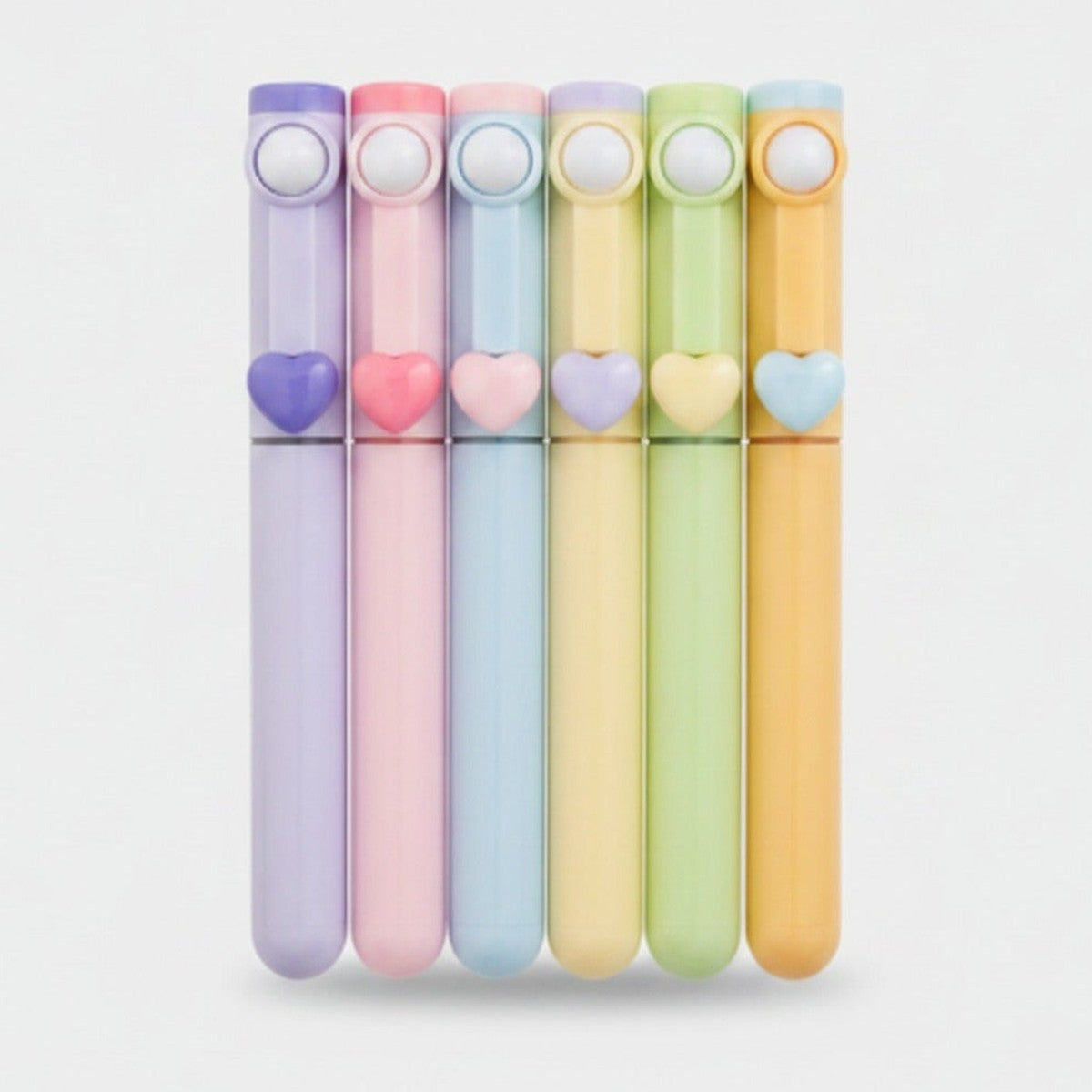 Pastel Heart Charm Pen Set Pastel Rainbow Hearts