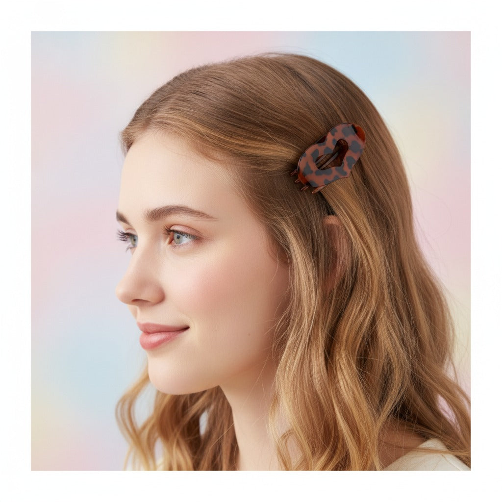 Tortoiseshell Heart Claw Clip