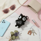 Little Black Cat Plush Keychain Black