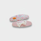Watercolor Floral Pearl Hair Clip Set Pink Floral
