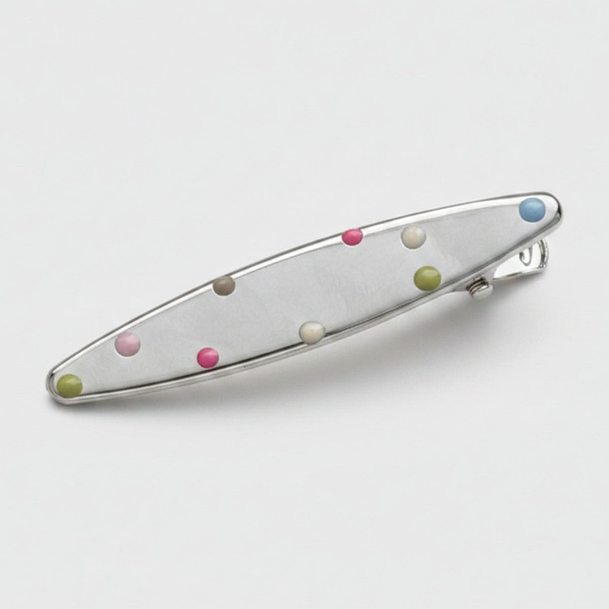 Colorful Beaded Metal Oval Hair Clip – hair accessories (view 1)