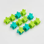 Flower Hair Clips Set - Green Stars – hair accessories (view 1)