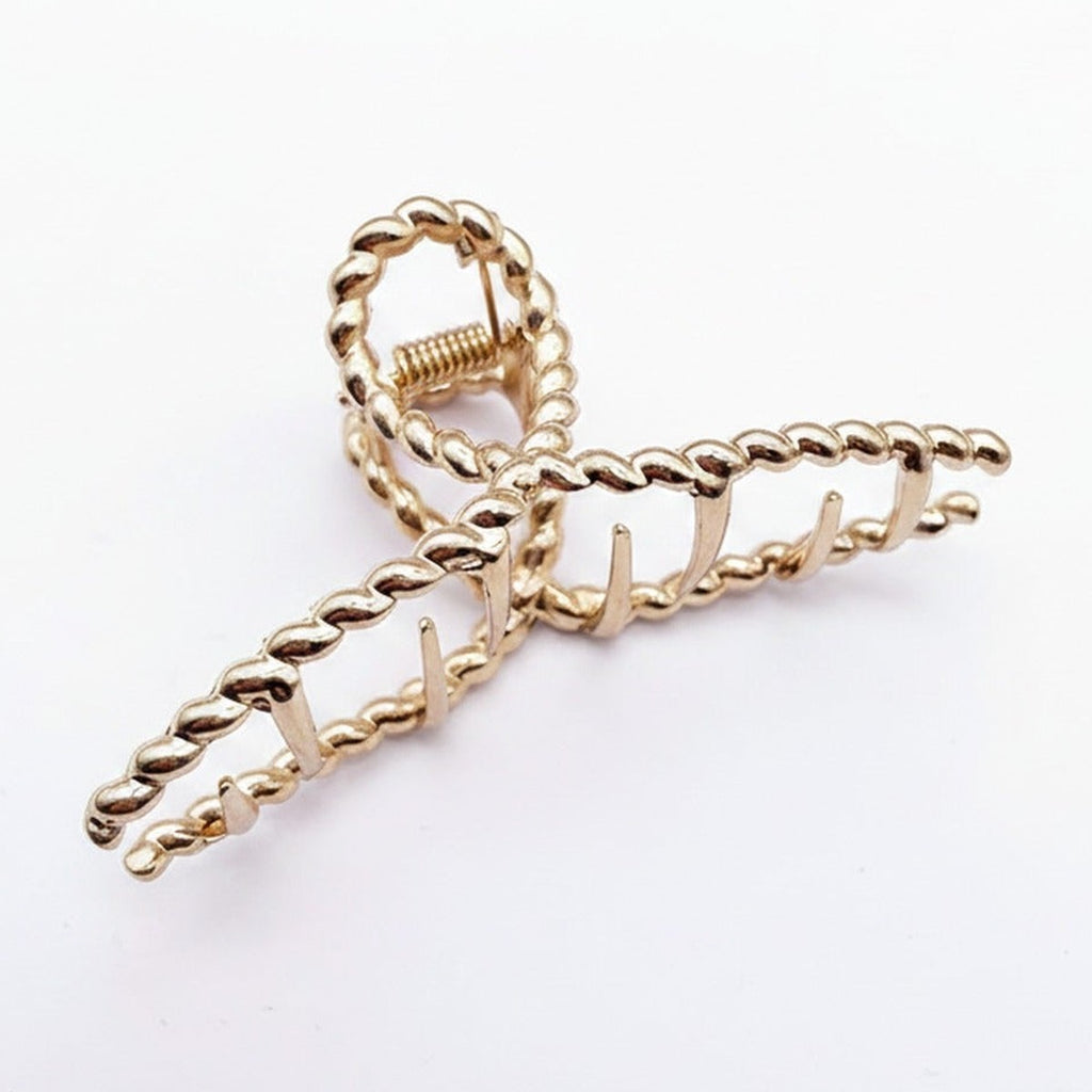 Gold Twisted Chain Hair Claw Clip – hair accessories (view 1)