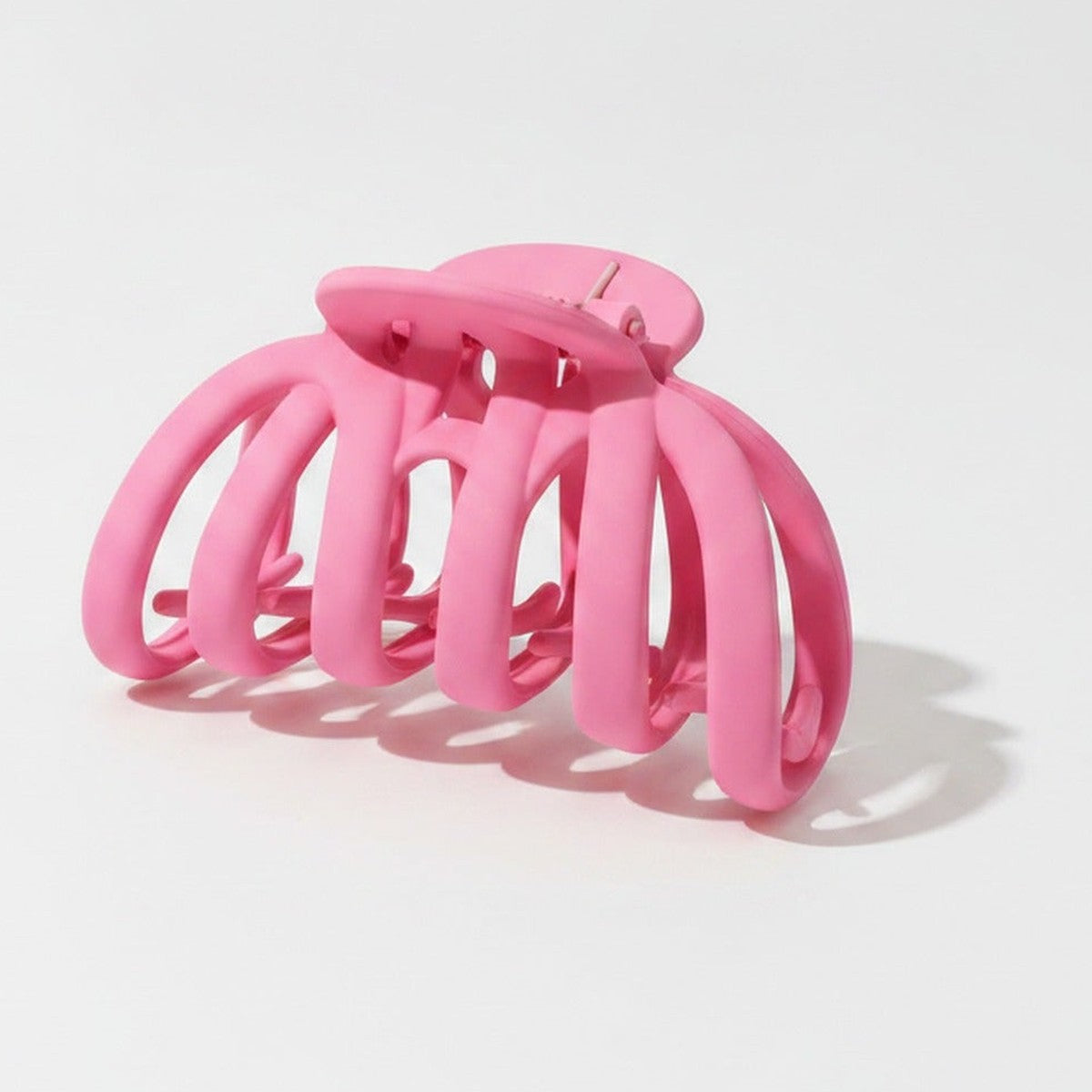 Pink Ribbed Hair Claw Clip Large – hair accessories (view 1)