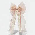 Sheer Bow Hair Claw - Peach Pink