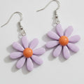 Daisy Dangle Earrings - Purple Daisy