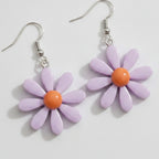 Daisy Dangle Earrings - Purple Daisy