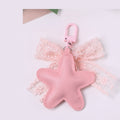 Lace Wing Heart Bag Charm - Pink