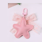 Lace Wing Heart Bag Charm - Pink