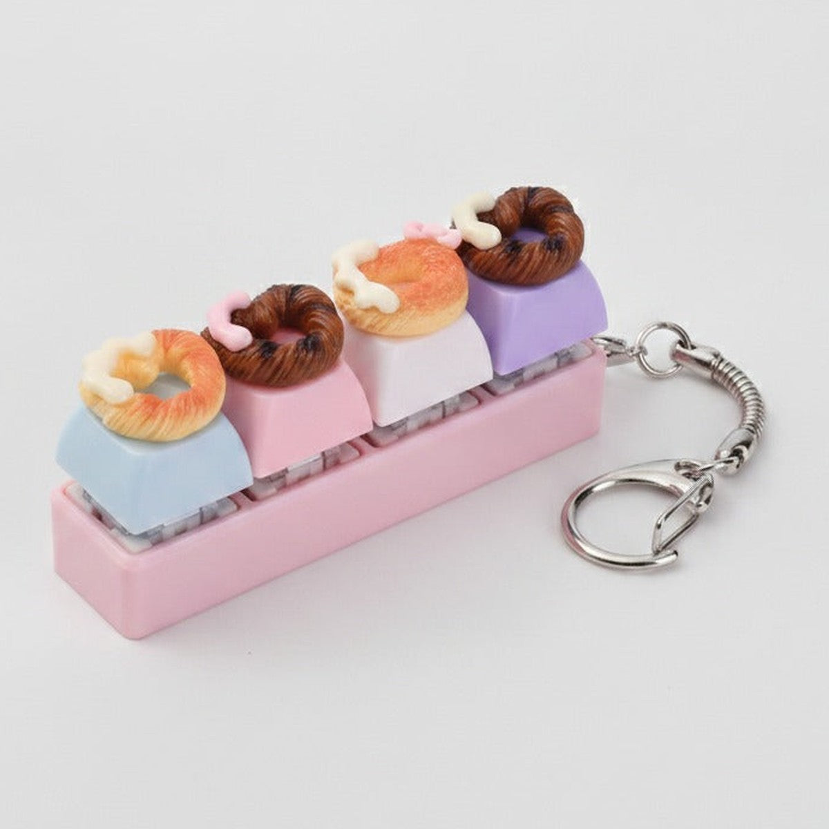 Tiny Donut Keychain - Pink Heart
