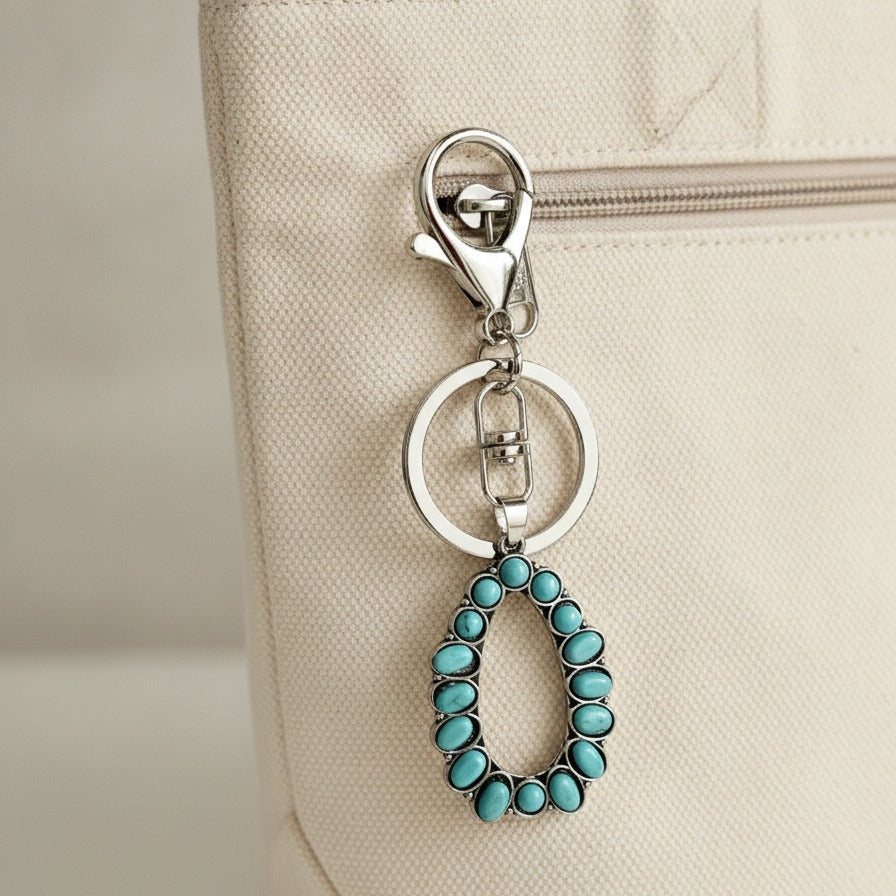Turquoise Western Horseshoe Keychain - Type 5