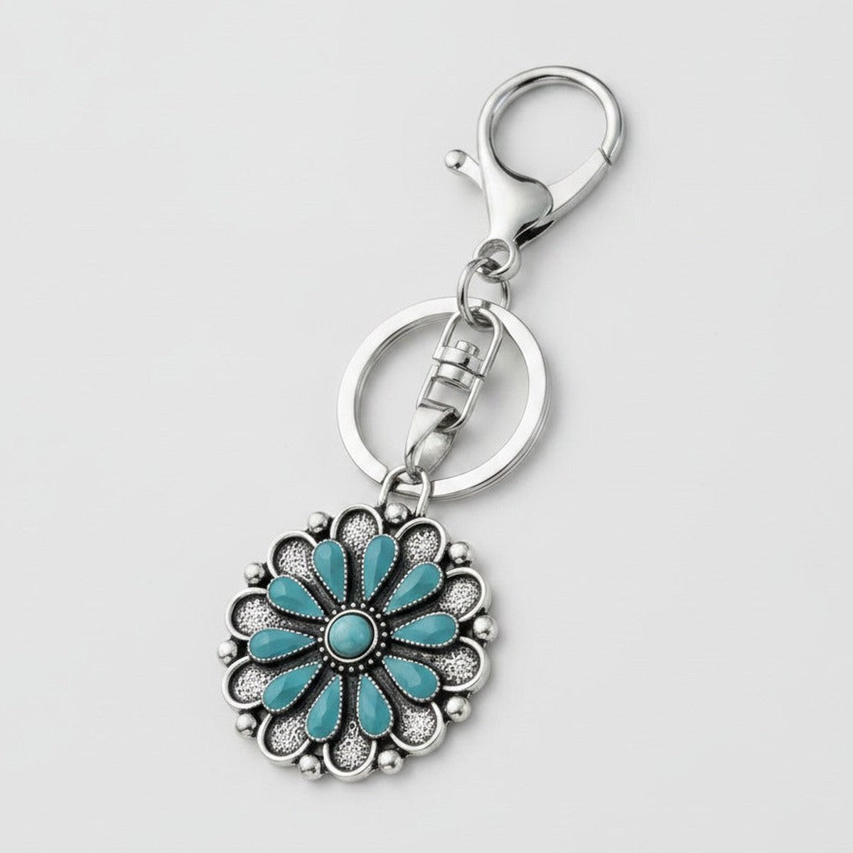 Western Turquoise Flower Keychain - Type 1