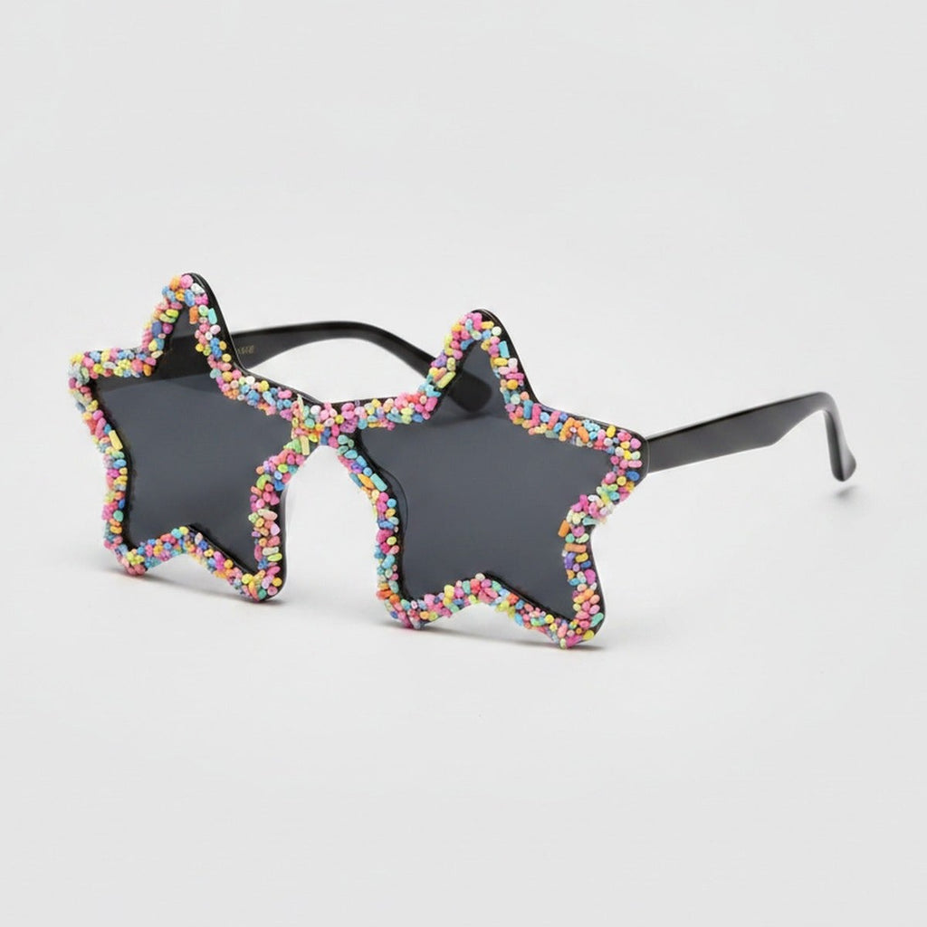 Star Sprinkles Shaped Funky Party Sunglasses - Rainbow Sprinkle Star – eyewear (view 1)