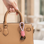 Get Rich Braided Rope Keychain Pink Rope