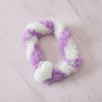 Fuzzy Anime Character Charm - White & Purple