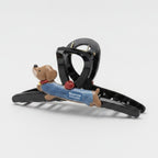 Black Hair Claw With Dachshund Charm Clip – hair accessories (view 1)