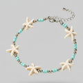 Starfish Beaded Turquoise Pearl Anklet – jewelry (view 1)