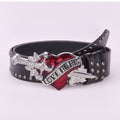 Black Leather Heart Dagger "Love Hurts" Belt – scarves & belts (view 1)